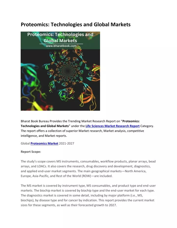 proteomics technologies and global markets