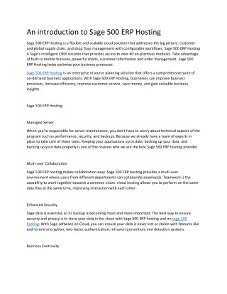 an introduction to sage 500 erp hosting