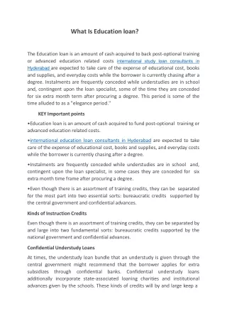 what is education loan the education loan