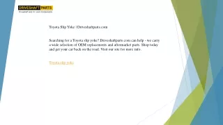 Toyota Slip Yoke  Driveshaftparts.com