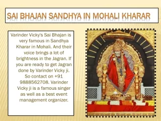 Sai Bhajan sandhya in Mohali Kharar | Organizers by Varinder Vicky