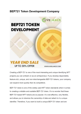 BEP721 Token Development Company