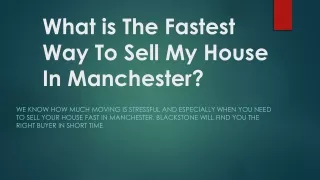 What Is The Fast Way To Sell My Property In Manchester