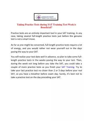 taking practice tests during sat training test