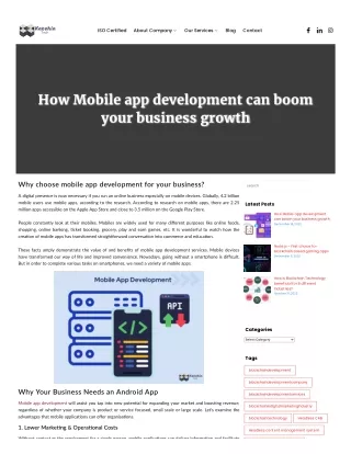 Mobile App Development to boom your business growth