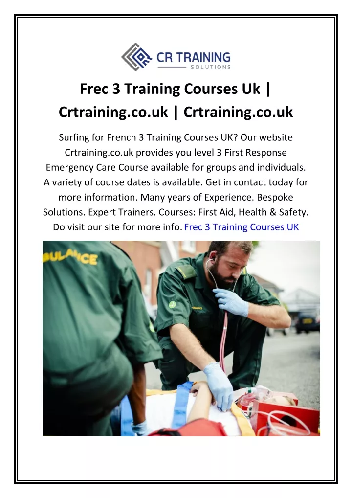 frec 3 training courses uk crtraining