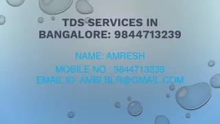 TDS Return Filing Service in Bangalore:@ 9844713239