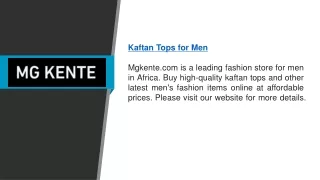 Kaftan Tops for Men   Mgkente.com