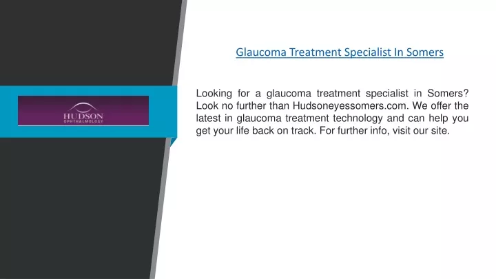 glaucoma treatment specialist in somers