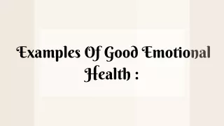 examples of good emotional health