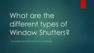 What are the different types of Window Shutters
