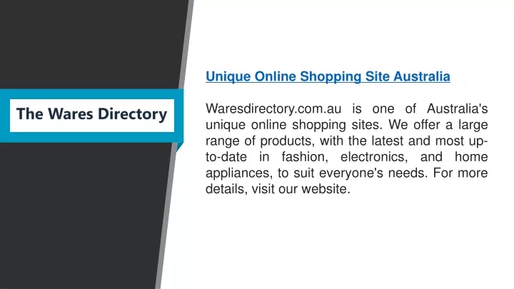 unique online shopping site australia