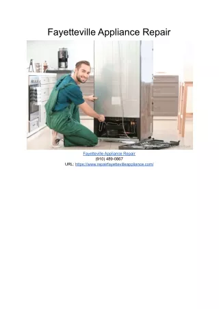 fayetteville appliance repair