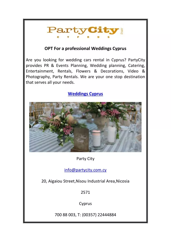 opt for a professional weddings cyprus