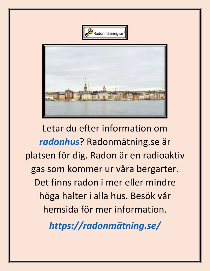 letar du efter information om radonhus radonm