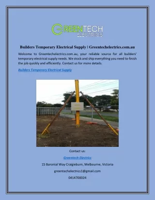 Builders Temporary Electrical Supply