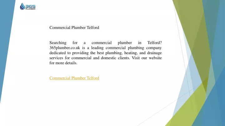 commercial plumber telford searching