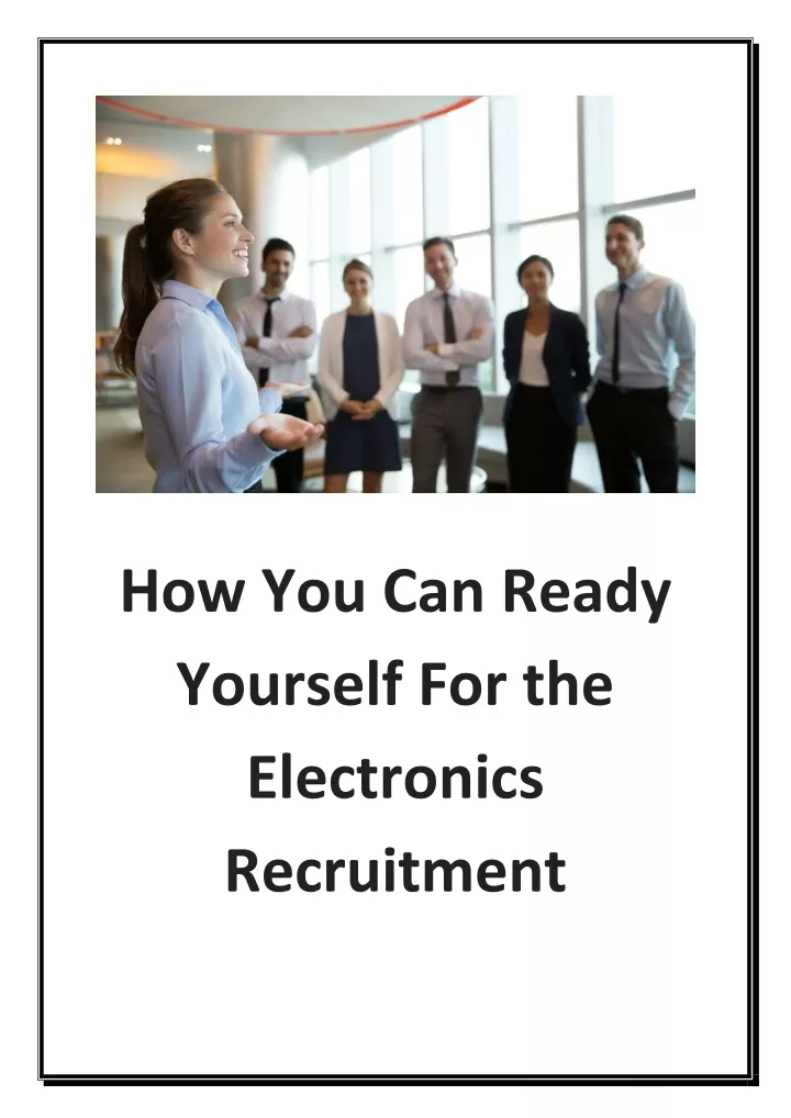 how you can ready yourself for the electronics