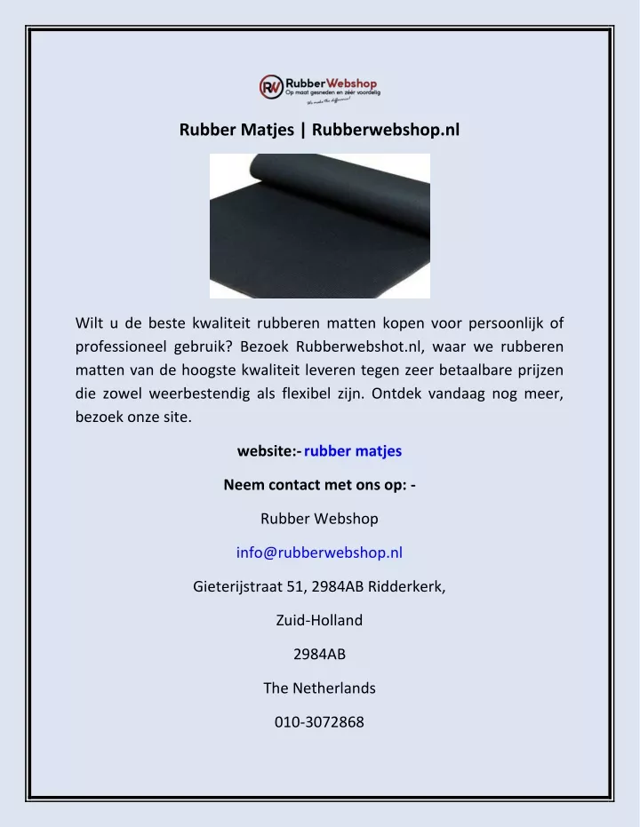 rubber matjes rubberwebshop nl