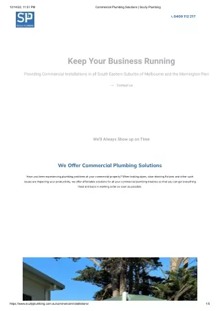 Commercial Plumbing Solutions  - Scully Plumbing