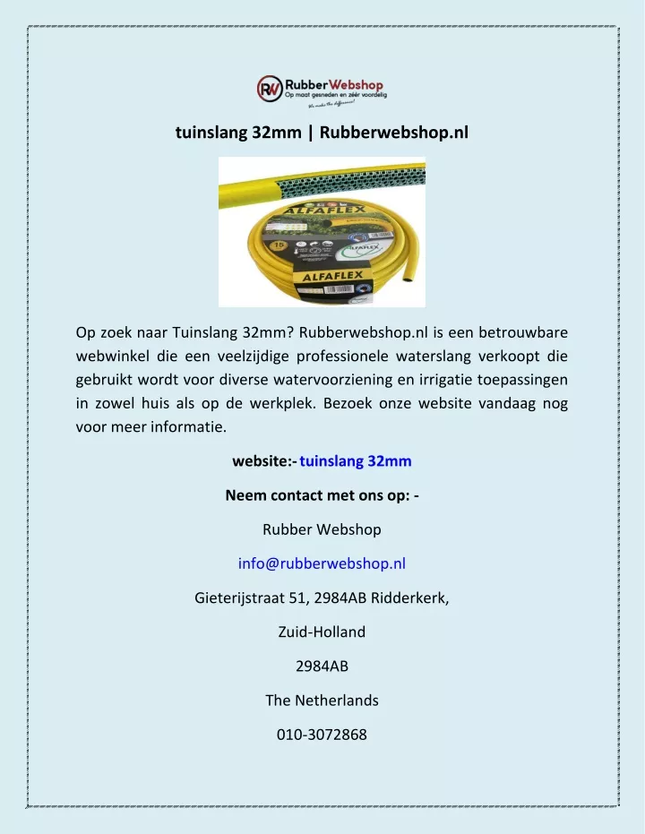 tuinslang 32mm rubberwebshop nl