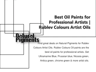 Best Oil Paints for Professional Artists | Rublev Colours Artist Oils