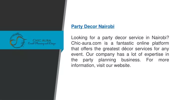 party decor nairobi looking for a party decor