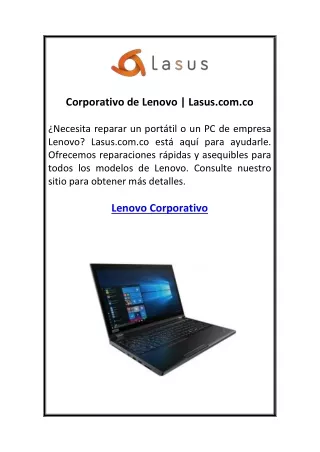 Corporativo de Lenovo Lasus.com.co