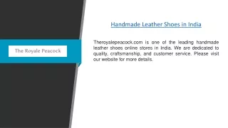 Handmade Leather Shoes in India | Theroyalepeacock.com