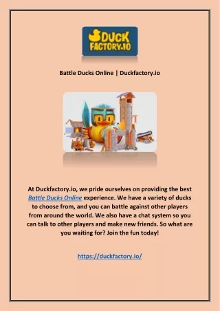 battle ducks online duckfactory io