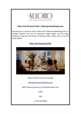 new york personal chef alloroprivatedining com