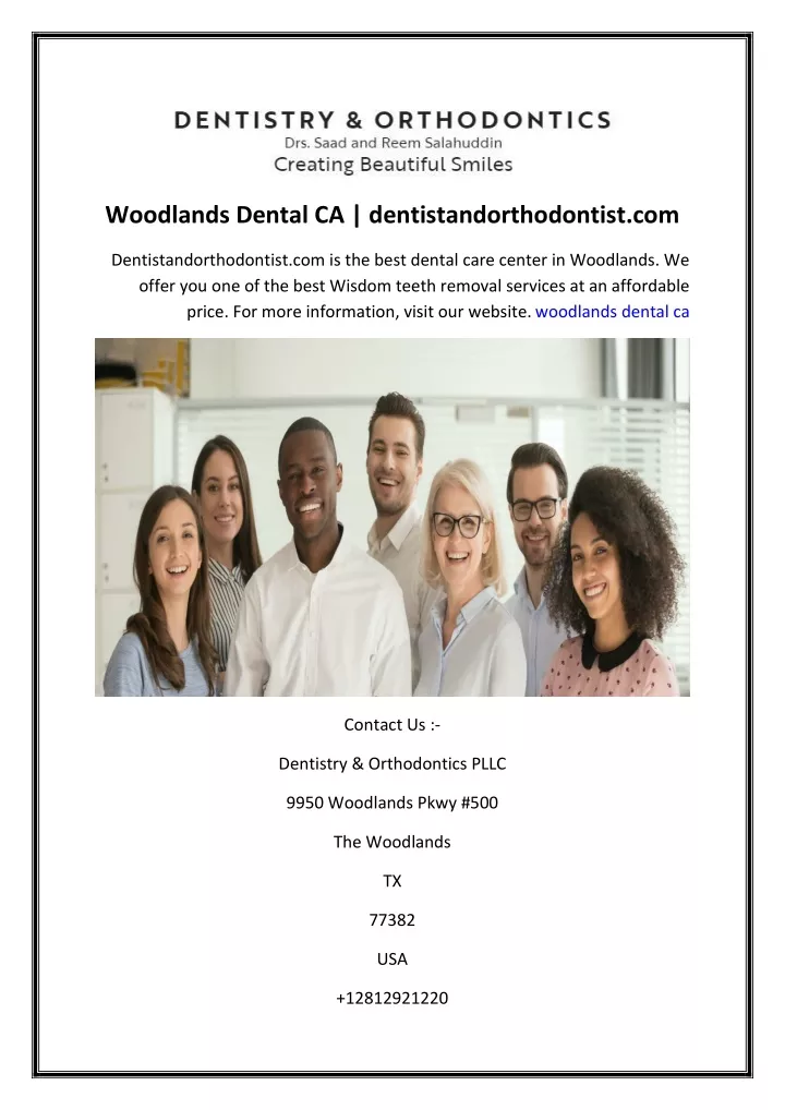 woodlands dental ca dentistandorthodontist com