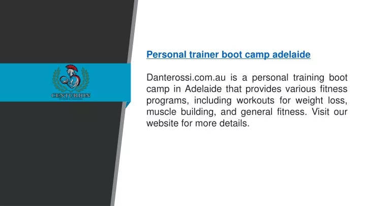 personal trainer boot camp adelaide danterossi