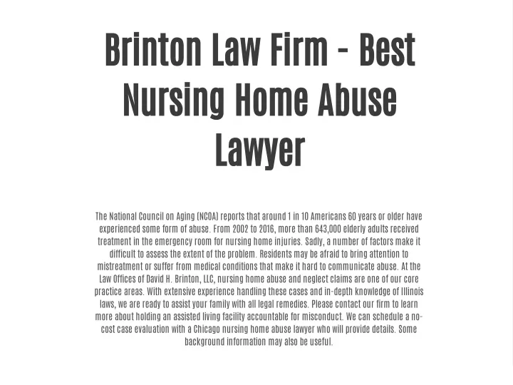 brinton law firm best nursing home abuse lawyer