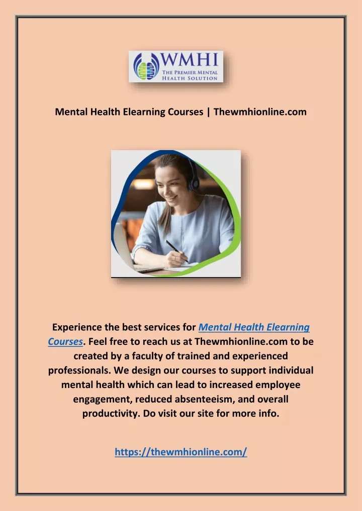 mental health elearning courses thewmhionline com
