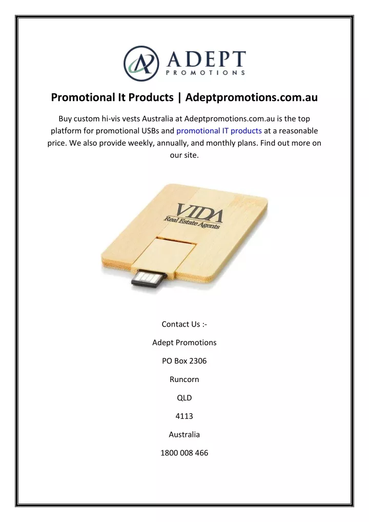 promotional it products adeptpromotions com au