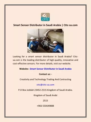 smart sensor distributor in saudi arabia cttc