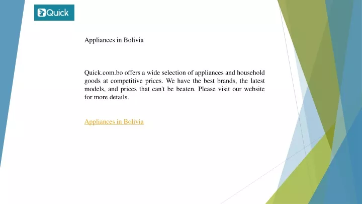 appliances in bolivia quick com bo offers a wide