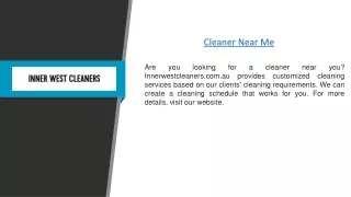 Cleaner Near Me | Innerwestcleaners.com.au