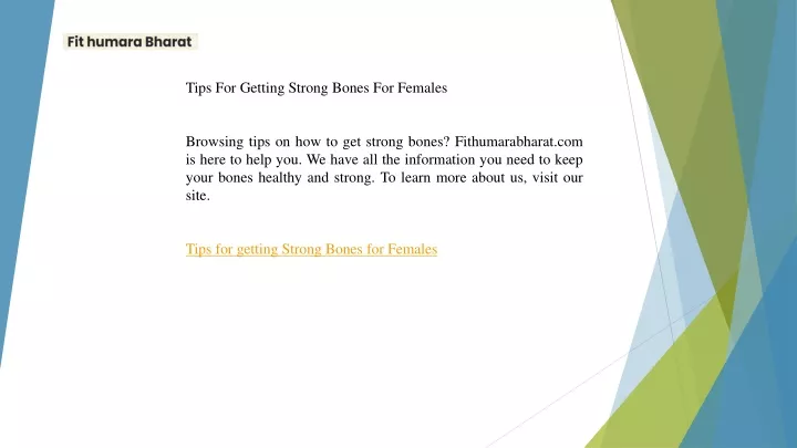 tips for getting strong bones for females