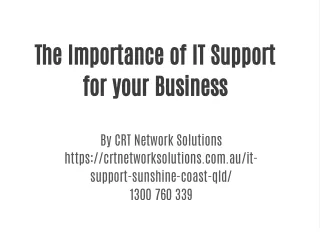 The Importance of IT Support for your Business