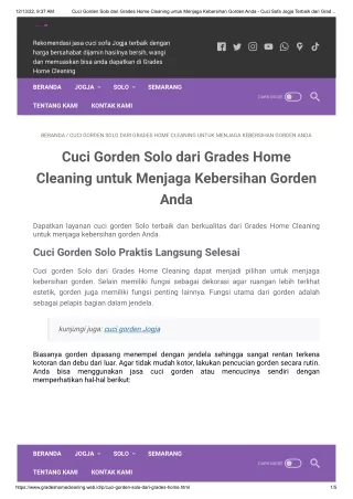 Cuci Gorden Solo dari Grades Home Cleaning untuk Menjaga Kebersihan Gorden Anda - Cuci Sofa Jogja Terbaik dari Grades Ho