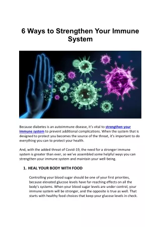 6 ways to strengthen your immune system