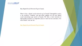 Buy Digital Social Network Tag in Canada  Onetaphello.com  ca