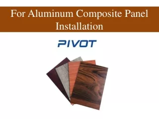 For Aluminum Composite Panel Installation
