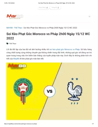 Soi Kèo Phạt Góc Morocco vs Pháp 2h00 Ngày 15_12 WC 2022