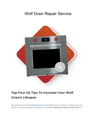 Top Four (4) Tips To Increase Your Wolf Oven’s Lifespan