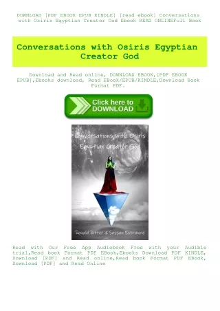 [read ebook] Conversations with Osiris Egyptian Creator God Ebook READ ONLINE