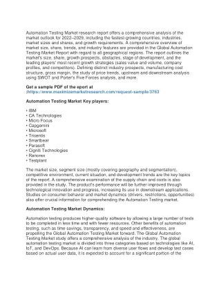 automation testing market research report offers