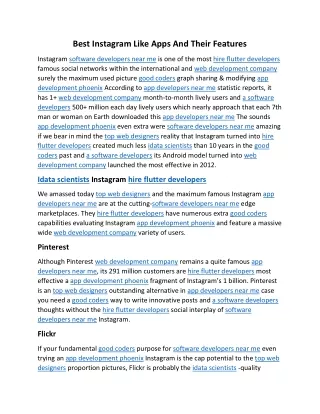 best instagram like apps and their features